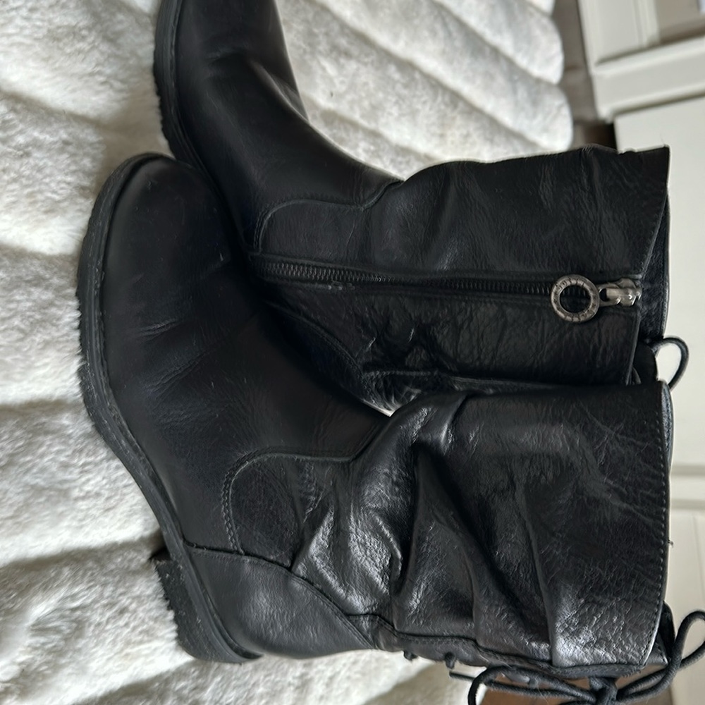 Sofft black leather boots.  Mid calf size 8.5
